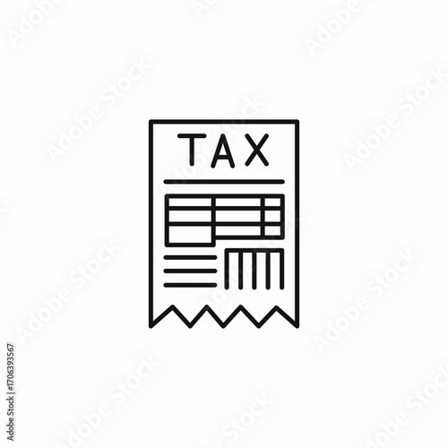 receipt tax form icon sign vector