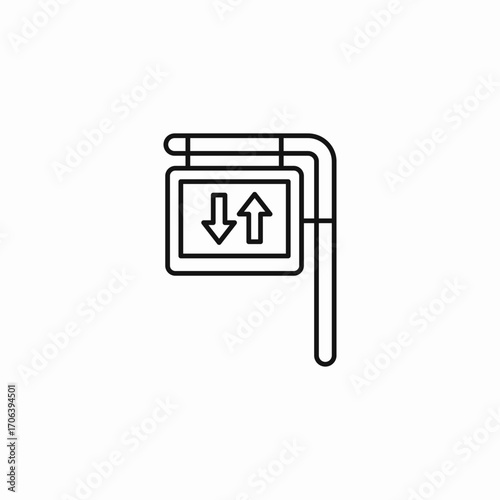 two way traffic icon sign vector