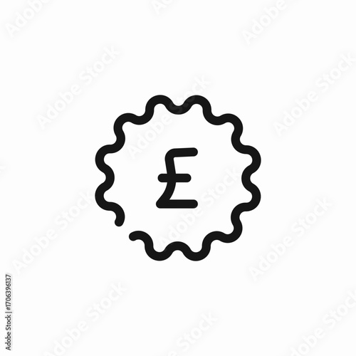 pound sterling badge icon sign vector