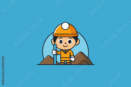 A detailed cartoon scene of a miner's cave vector illustration