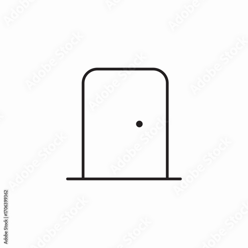 door with knob icon sign vector