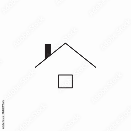house with chimney icon sign vector