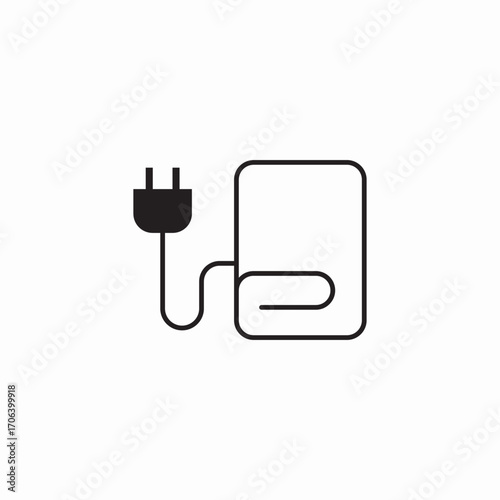 plugged in blanket icon sign vector