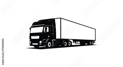 a large truck silhouette on white background