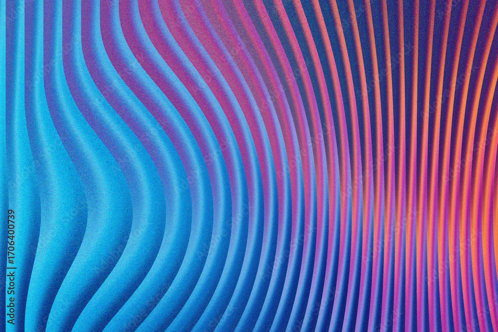 Fototapeta premium Illustration of abstract wavy lines with blue and pink gradient texture