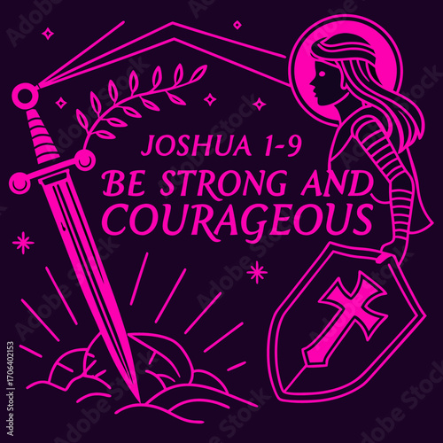 Joshua 1:9 Bible Verse Vector – 