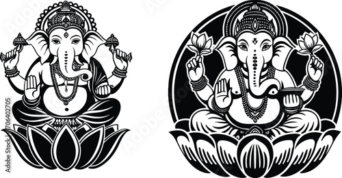 Lord ganesh vector illustration various collection