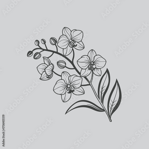 Elegant Orchid Branch Wall Art Design