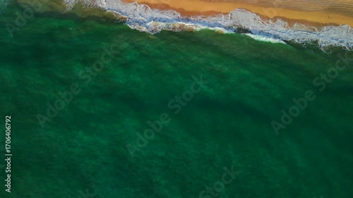 island Aerial - Sand beach lock down view 
