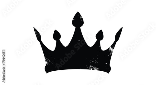 a black silhouette crown with pointed tips and textured edges