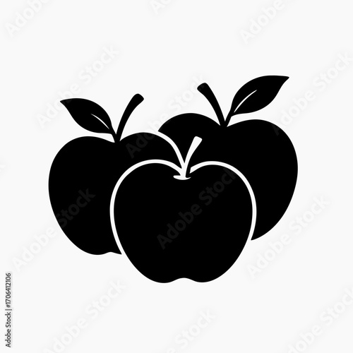 Vector art of three apples a trio of fresh, juicy fruits, perfect for a healthy snack or ingredient in delicious recipes