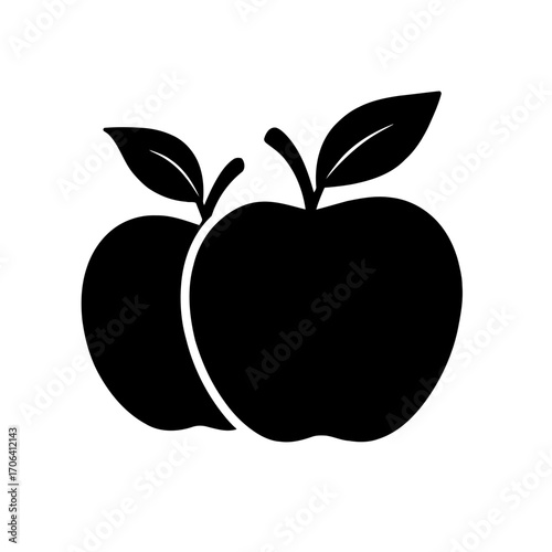 Vector art of two apples, a simple and elegant design featuring the natural beauty of fruit in a minimalist composition