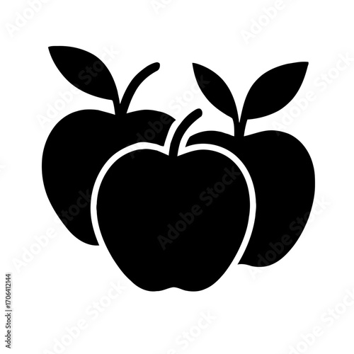 Vector art of three apples, a charming and wholesome design showcasing the abundance and goodness of natures bounty