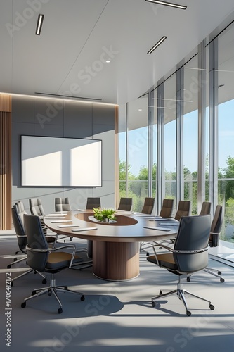 modern office interior with table