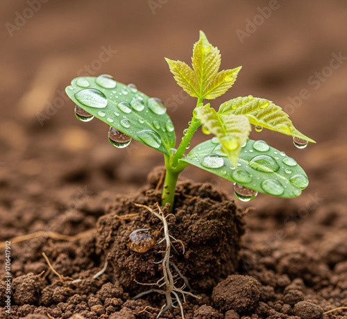 plant seeds with dew drops