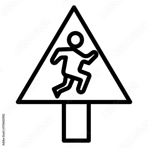 Evacuation Route SignVector Line Icon Design