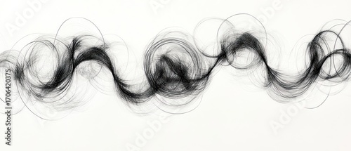 Abstract black wave lines dynamic flowing pattern modern minimalist design background