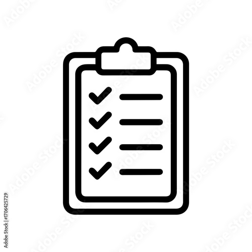 Streamlined checklist icon for project management, task tracking, and organizational efficiency in modern business, originally a scalable vector graphic