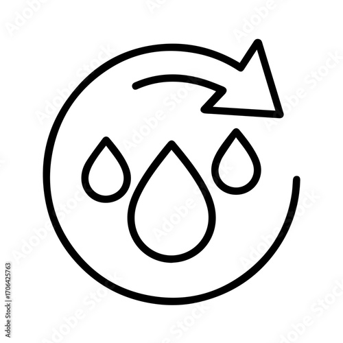 Sustainable water cycle symbol emphasizing conservation and eco-friendly practices, perfect for environmental campaigns and responsible resource management visuals