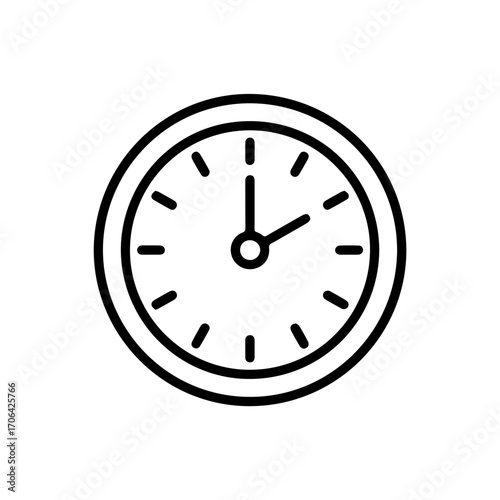 Modern clock icon perfectly symbolizes time management, deadlines, productivity, and scheduling for business presentations or project planning materials