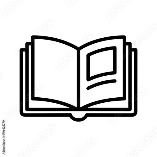 Open book icon for education, storytelling, and knowledge sharing, ready for your creative project, simple and clean design for versatile applications