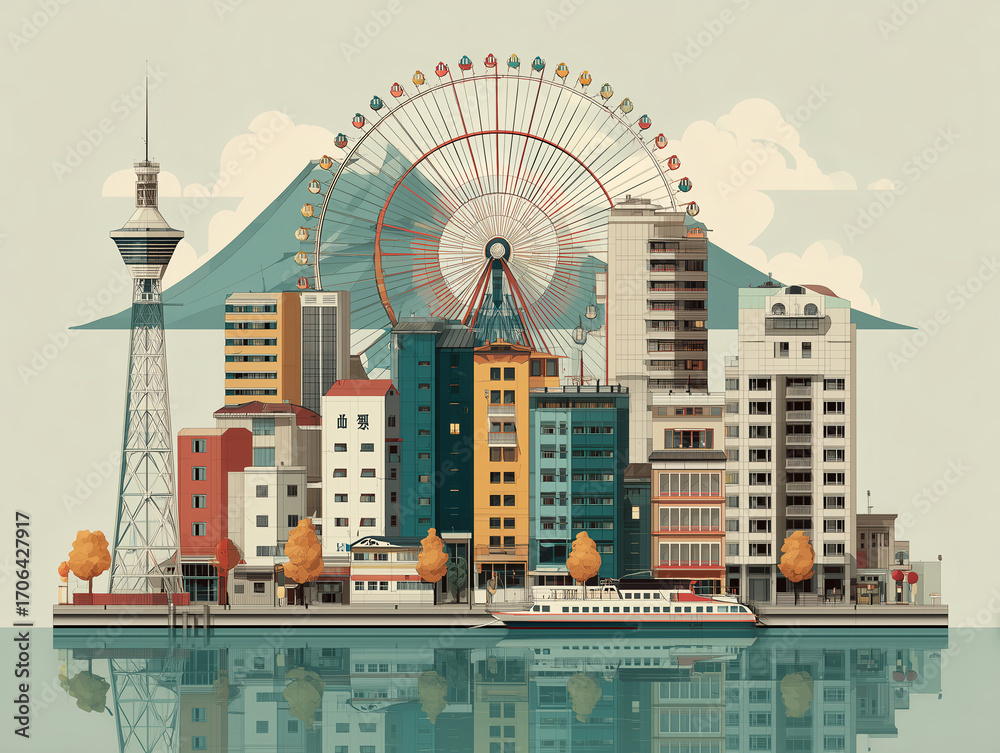 Fototapeta premium osaka skyline