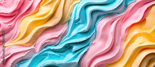 Pastel ice cream swirls smooth creamy frozen dessert texture