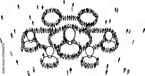 People crowd team symbol icons
