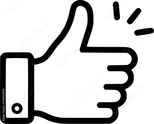 Like confirm and thumb up outline icon
