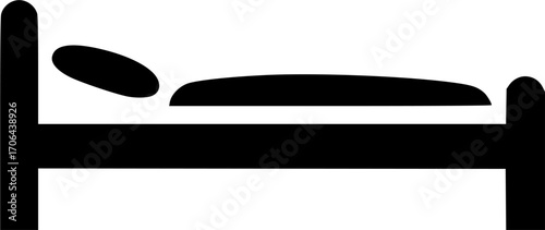 Bed furniture symbol double bed icon
