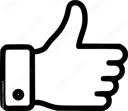 Like confirm and thumb up outline icon
