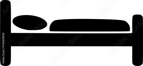 Bed furniture symbol double bed icon

