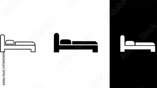 Bed furniture symbol double bed icon
