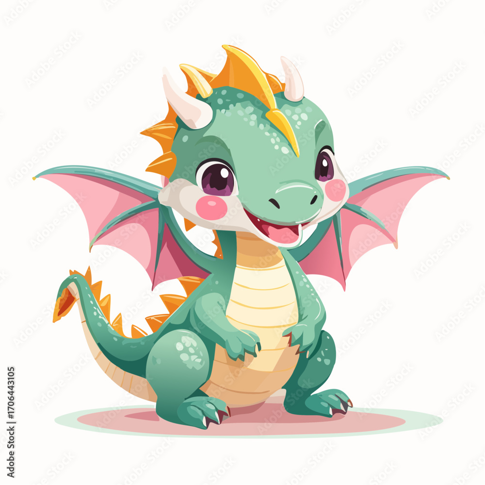 Obraz premium Niedlicher kleiner Drache