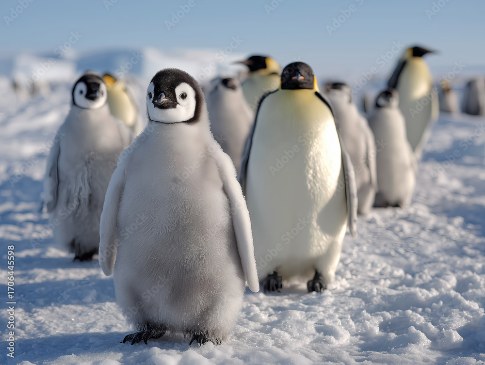 Obraz premium penguins on the snow