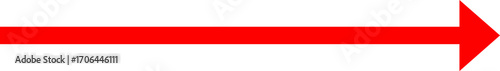 Simple and bold red arrow design; basic directional symbol, movement or direction