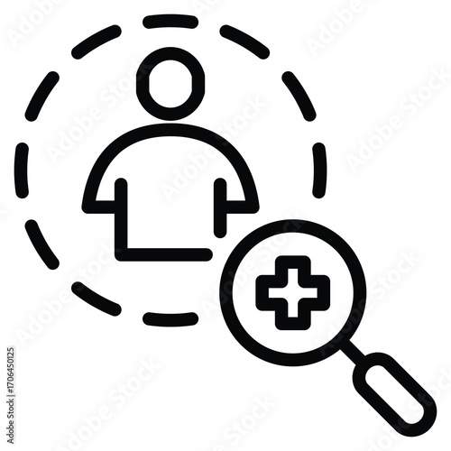 Screening Early Detection Icon Line Vector Illustration