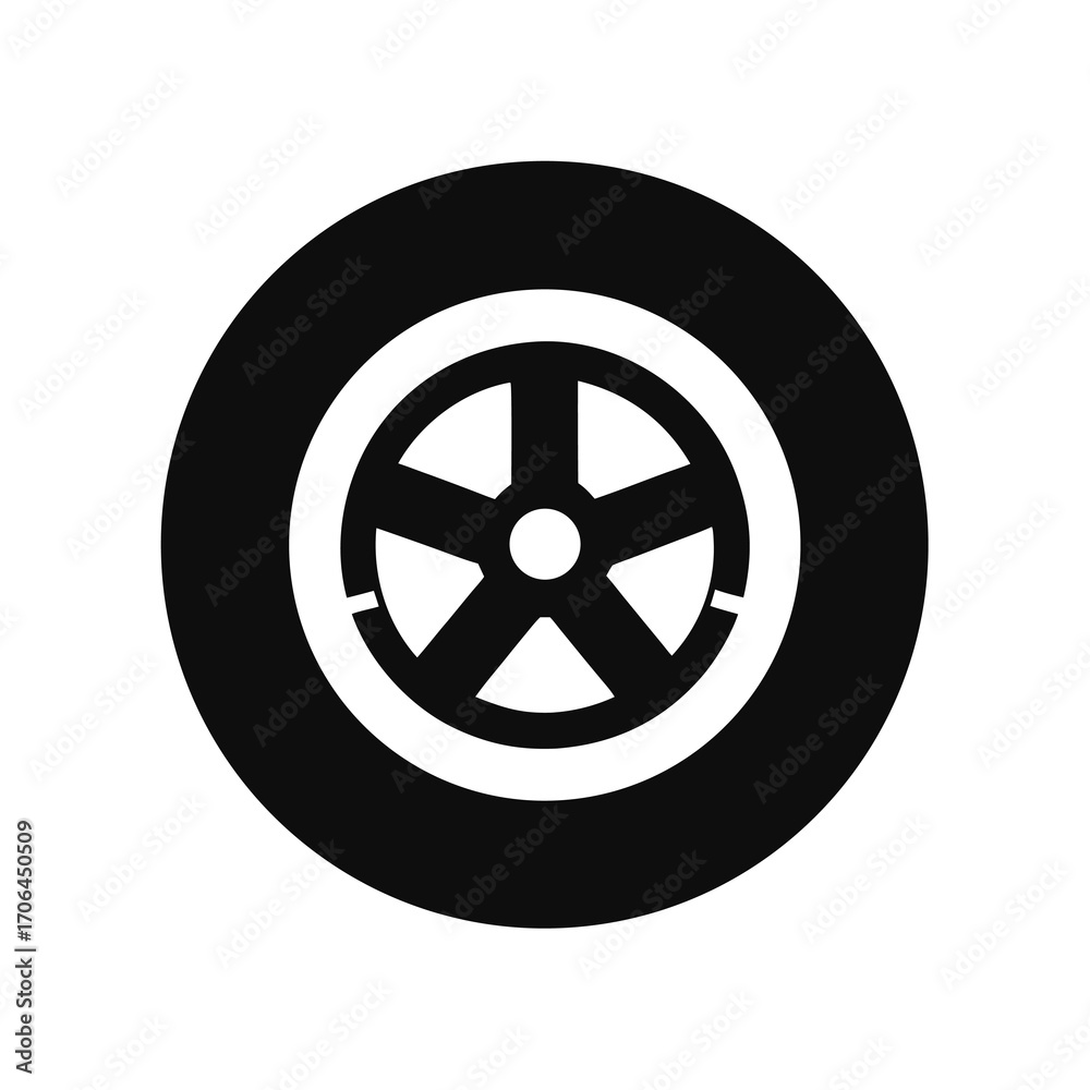 Obraz premium car tire icon on white background