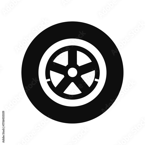 car tire icon on white background