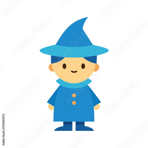 cartoon wizard child on white background
