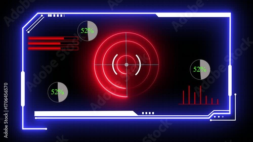 Data Visualization Interface Loading circle A sequence ui screen futuristic data interface , displaying a wealth of information charts, graphs, and Digital graphs navigation elements animated.