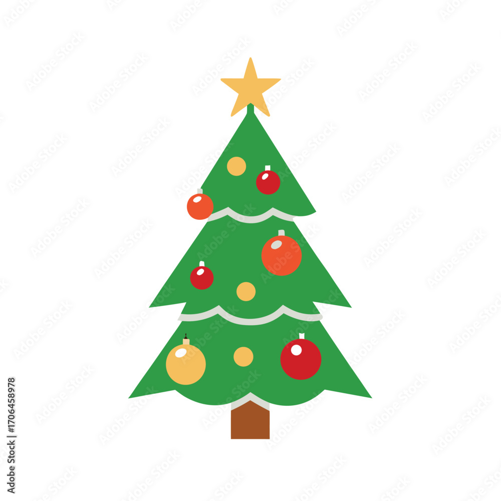 Fototapeta premium christmas tree decorated with ornaments