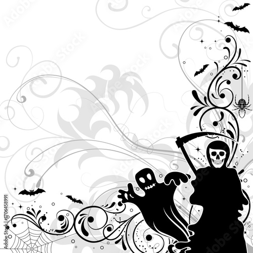 Floral Halloween background