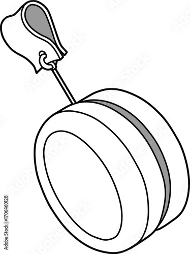 yo yo line vector illustration isolated on white background