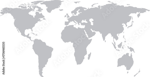 World map outline global continents geography earth cartography design element