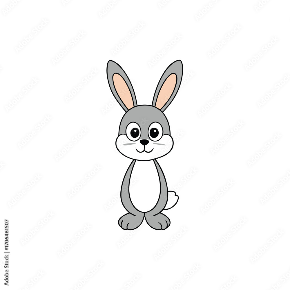 Fototapeta premium cute rabbit cartoon on white background