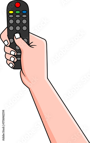 set the remote vector illustration isolated on white background