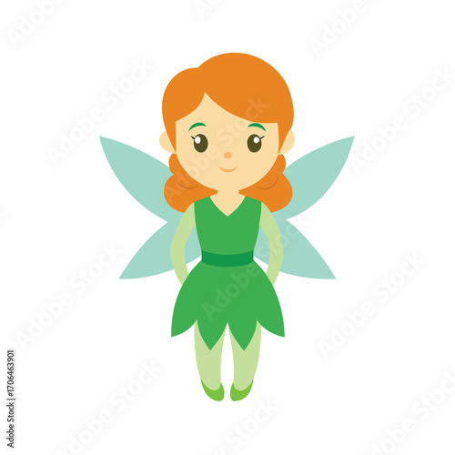 fairy costume cartoon girl on white background