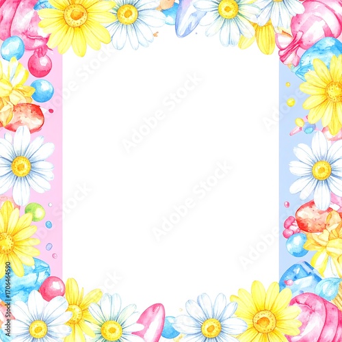 Pastel floral and candy border