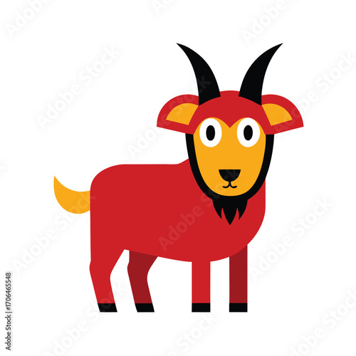goat mascot cartoon vector on white background